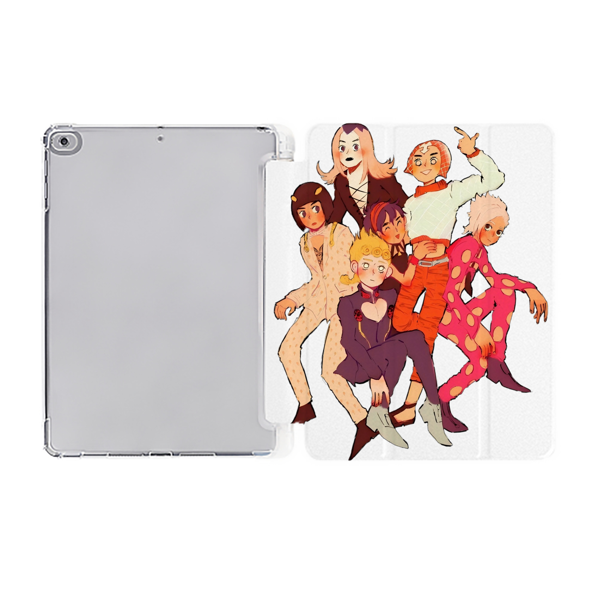 （画像用） ジョジョの奇妙な冒険 JoJo's Bizarre Adventure IPad ケース ペン収納付き 三つ折りスタンド PUレザー×シリコン 対応機種9.5/10.5/10.9インチ